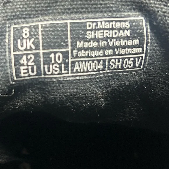 Dr. Marten's Sheridan Canvas Black High-Top Shoes Ankle Boot Size 10L - Picture 8 of 9